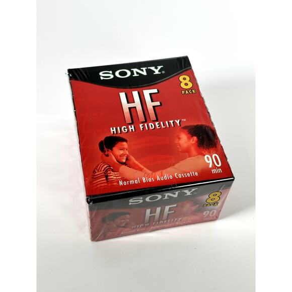 Sony High Fidelity 90-Min Cassette Tapes 8-Pack Brand New Sealed Blank Audio - Picture 1 of 4
